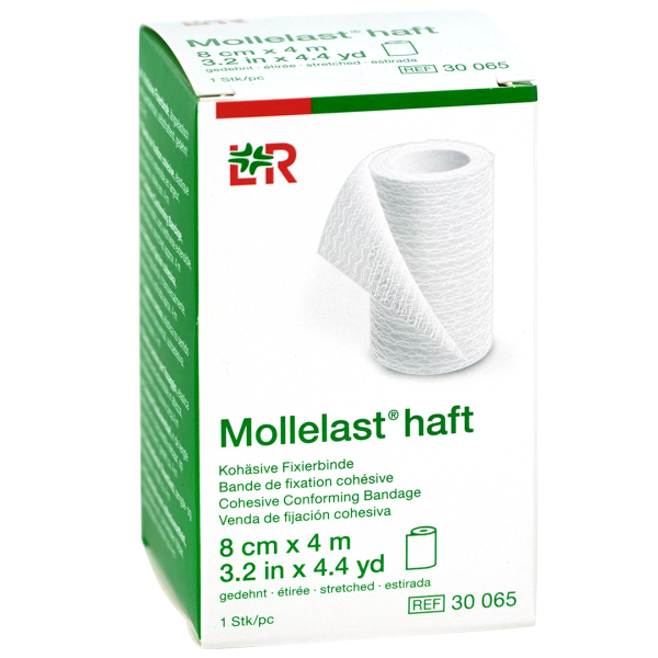 Mollelast haft | Benda Coesiva Bielastica per Fissaggio Medico | Lunghezza di 4m in tensione
