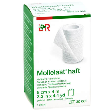 Mollelast haft | Benda Coesiva Bielastica per Fissaggio Medico | Lunghezza di 4m in tensione