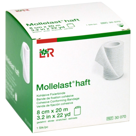 Mollelast haft | Benda Coesiva Bielastica per Fissaggio Medico | Lunghezza di 20m in tensione