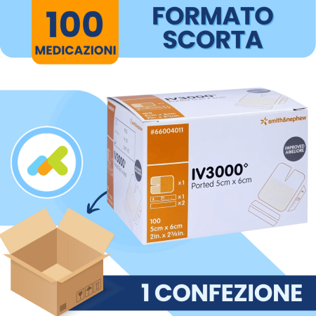 IV3000 medicazione trasparente idroreattiva per fissaggio cateteri 5x6 1pz