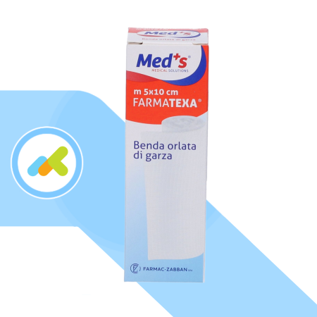 Bende di Garza Med's Farmatexa | Benda Orlata 5m x 10cm in Cotone Ipoallergenico