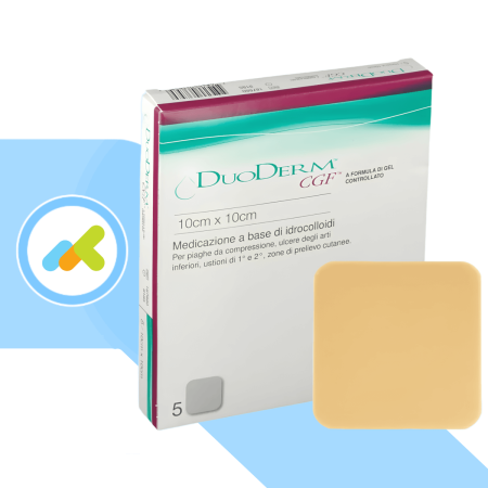Duoderm Cgf | Medicazione Idrocolloidale Sterile 10x10 | Senza Bordo Adesivo | 5 pezzi