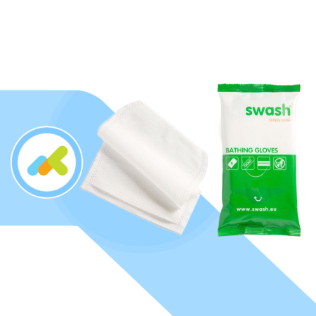 Swash Bathing Gloves | Manopola Monouso Saponata | Pulisce e Nutre la Pelle | 8 pezzi