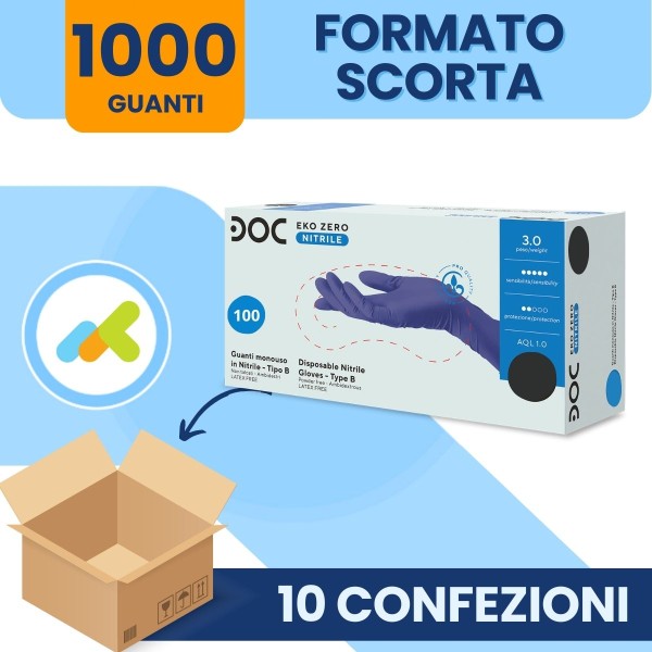 Guanti In Nitrile Eko Zero Senza Polvere Ad Alta Protezione Cf 100 Pz