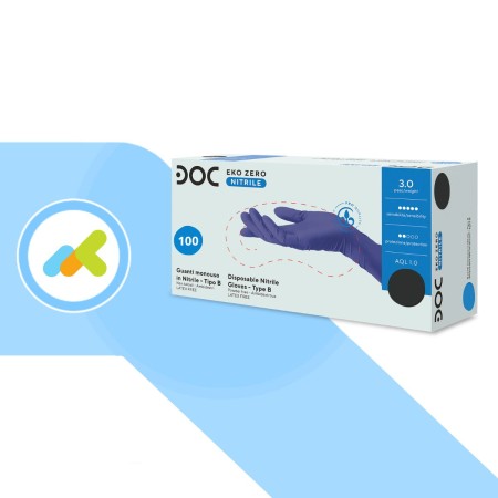 Guanti in Nitrile Eko Zero senza polvere ad Alta Protezione cf 100 pz