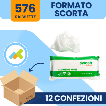 Swash Cleansing Wipes | Salviette Detergenti Senza Risciacquo | Confezione da 48 pezzi