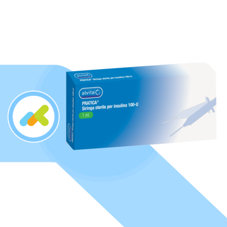 Alvita Siringa per Insulina Sterile 1 ml con Ago  U100 26G | Monouso, Sicura e Precisa |1 pezzo