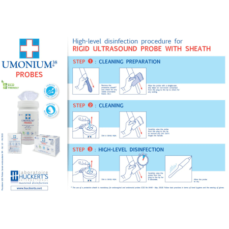 UMONIUM38 Probes | Salviette Disinfettanti per Ecografi e Sonde Endocavitarie | Dispenser 2x50 pezzi 2