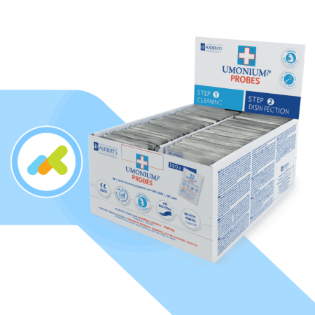 UMONIUM38 Probes | Salviette Disinfettanti per Ecografi e Sonde Endocavitarie | Dispenser 2x50 pezzi