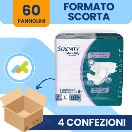 Pannoloni a Mutandina Serenity Maxi | Massima Assorbenza | 15 pezzi 2