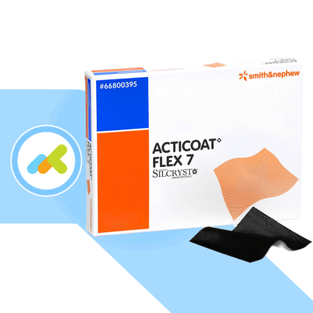 ACTICOAT Flex 7 5x5 cm: Medicazione Antimicrobica all'Argento Nanocristallino 1 Pezzo