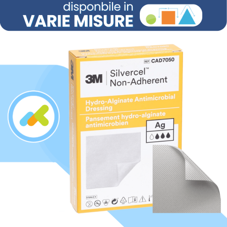 Silvercel Non Adherent | Medicazione a base di Idroalginato con Argento | Trattamento Ferite Croniche | 1 pezzo