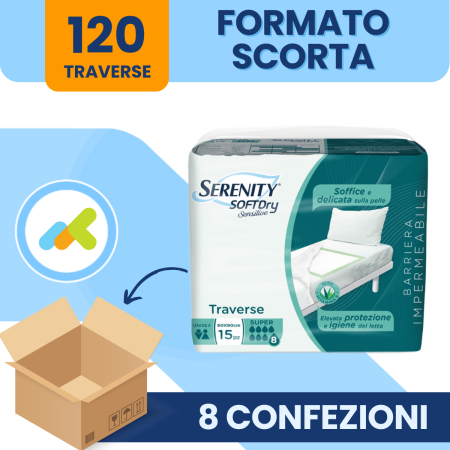 Serenity SoftDry Sensitive Traverse 60x90 | Protezione Delicata | 15pz 2