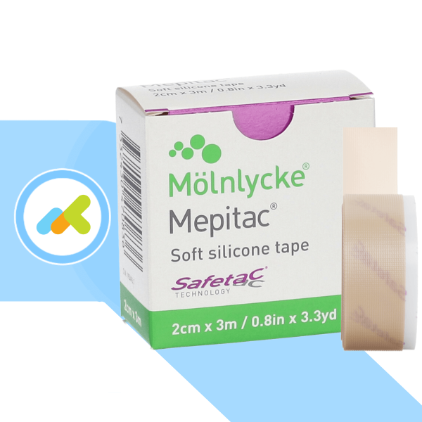 Mepitac medicazione di fissaggio in silicone morbido 2cm x 3m