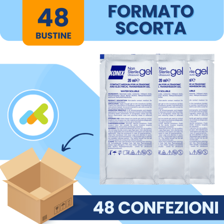 Konix Gel Sterile per Ultrasuoni | Alta Conduttività per Diagnostica Ecografica | 1 bustina da 20ml 2
