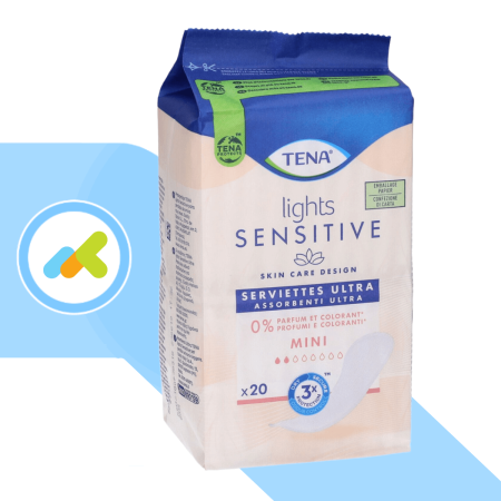 TENA Lady Lights Sensitive Mini | Protezione Delicata per Incontinenza Leggera | 20 Pezzi