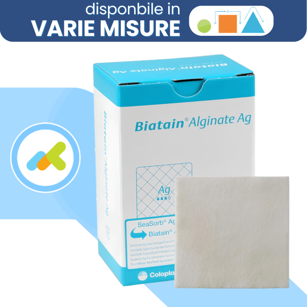 Biatain Alginate Ag | Medicazione in Alginato d'Argento | Per Lesioni Infette | 1 pezzo