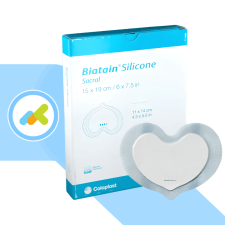 Biatain Silicone Sacro | Medicazione in Poliuretano | Assorbimento Ottimale Fluidi | 5 pezzi