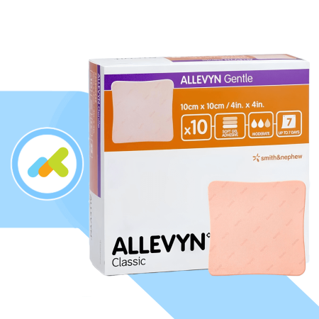 Allevyn Gentle 10x10 | Medicazione Adesiva in Schiuma di Poliuretano | Altamente Assorbente | 1 pezzo