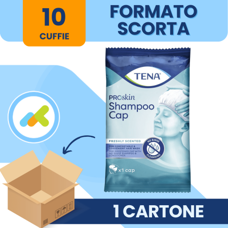 TENA Shampoo Cap cuffia monouso umidificata con shampoo 2