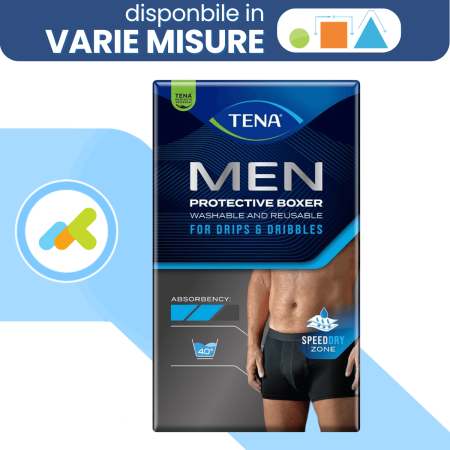 TENA Men Boxer Lavabili e Riutilizzabili | Per Incontinenza Leggera | 1 Pezzo