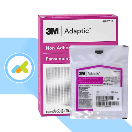 3M Adaptic 7.6cm x 7.6cm | Medicazione non Aderente al Petrolatum | Protezione per Ustioni, Ferite e Ulcere | 50 Pezzi