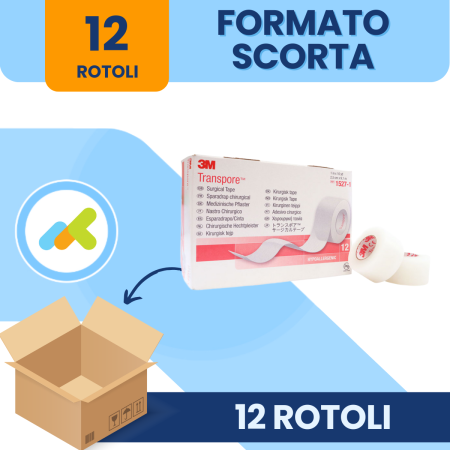 3M Transpore 2.5cm x 9.14m | Cerotto Chirurgico Trasparente 2