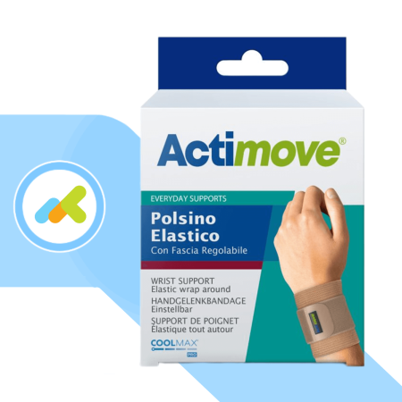 Actimove Everyday Supports | Polsino Elastico con Fascia Regolabile | Supporto Terapeutico per Polso