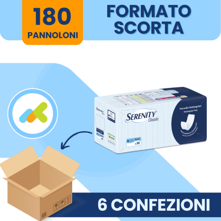 Serenity Classic | Pannolone Rettangolare Senza Barriera | Per Incontinenza leggera | 30 pezzi 2