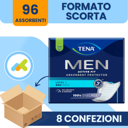TENA Men Active Fit Livello 1 | Assorbenti Incontinenza Maschile 2