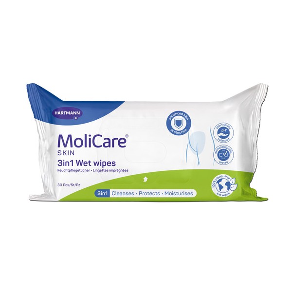 MoliCare Skin Salviette Umidificate 3in1 - 20x29,5 cm - 30 pezzi