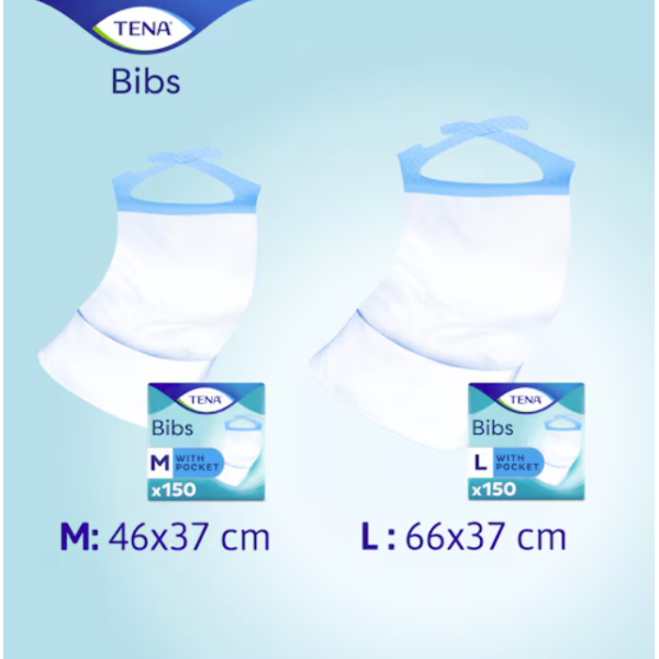 Tena Bibs L 66x37cm| Bavagli Monouso con Tasca