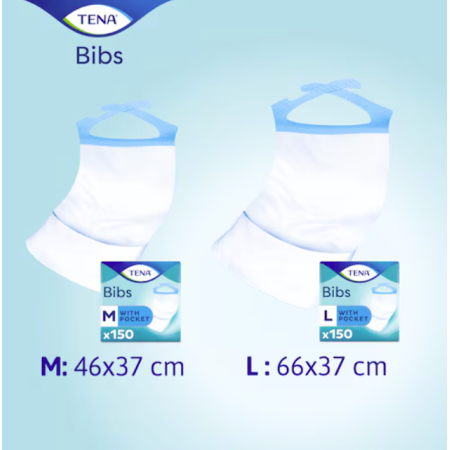 Tena Bibs L 66x37cm| Bavagli Monouso con Tasca
