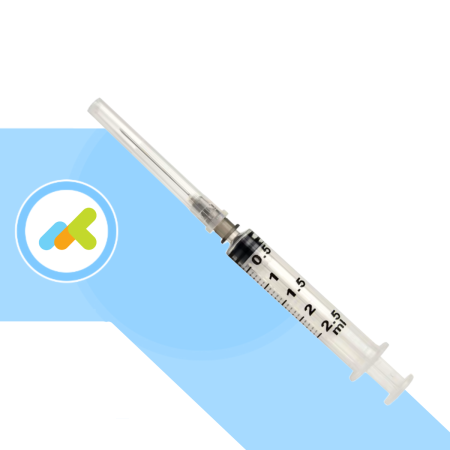 Benefis Siringhe Sterili Monouso 2,5ml | Cono Centrale con Ago 22G | 100 Pezzi