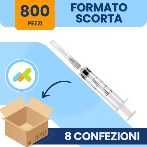 Benefis Siringhe Sterili Monouso 5ml | con Ago 22G | 100 Pezzi