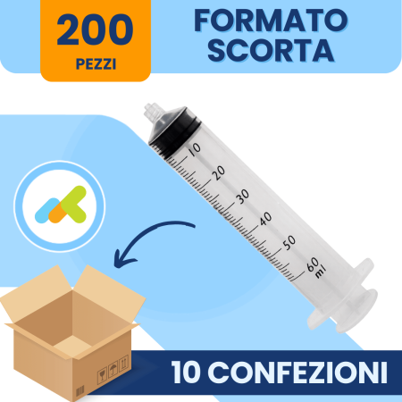 Benefis Siringhe Monouso Senza Ago 50ml | Cono Luer Lock per Pompa | 20 Pezzi 2