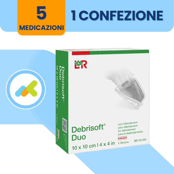 Debrisoft® Duo | Pad di Sbrigliamento 2 in 1 per Ferite Acute e Croniche