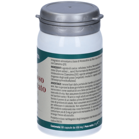 Erba Vita Riso Rosso Fermentato | Integratore di Monacoline e Coenzima Q10 | 60 Capsule