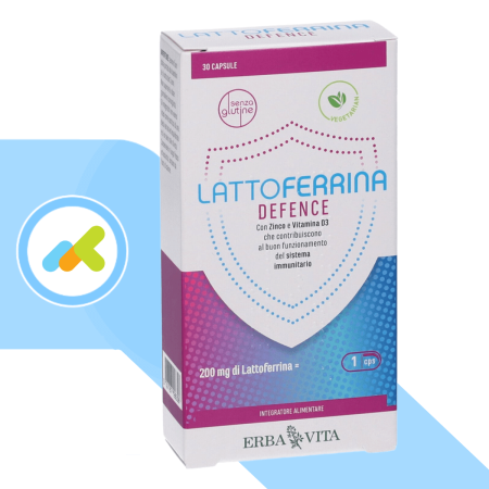 Erba Vita Lattoferrina Defence | Zinco e Vitamina D3 per le Difese Immunitarie | 30 Capsule
