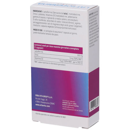 Erba Vita Lattoferrina Defence | Zinco e Vitamina D3 per le Difese Immunitarie | 30 Capsule 2