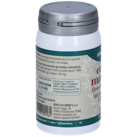 Erba Vita Cardo Mariano | Integratore con Silimarina 80% per Depurazione Fegato | 60 Capsule