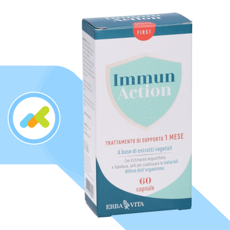 Erba Vita Immun Action | Integratore Difese Immunitarie con Echinacea | 60 Capsule