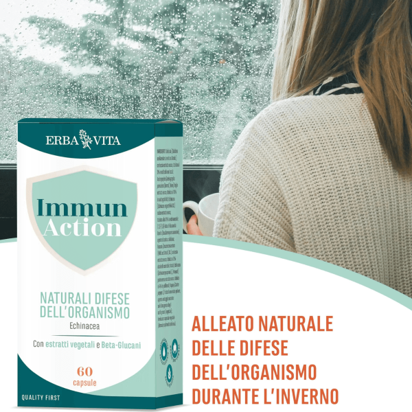 Immun Action Capsule: Integratore Difese Immunitarie | Echinacea Uncaria Tabebuia | 60 Capsule