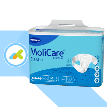 MoliCare Premium Elastic 6 Gocce | Pannoloni per Incontinenza Moderata | 30 Pezzi