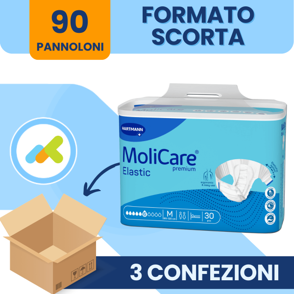 MoliCare Premium Elastic 6 Gocce  Pannoloni per Incontinenza Moderata  30 Pezzi