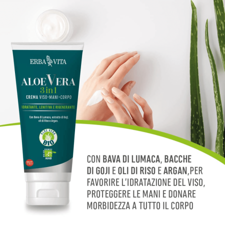 Erba Vita Aloe Vera BIO Crema 3in1 Viso, Mani, Corpo 200 ml 2