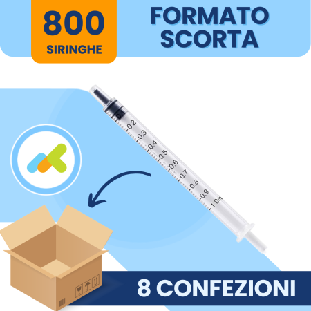 Benefis Siringhe Monouso 1ml | Cono Centrale Senza Ago | 100 Pezzi Sterili 2