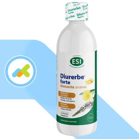ESI Diurerbe Forte Drenante Estate | Integratore Diuretico e Drenante | Gusto Ananas | 500ml