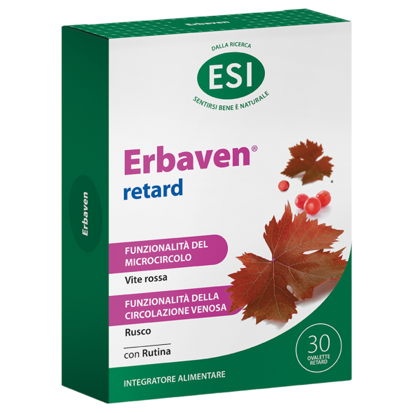 Erbaven Retard Ovalette 30 – Integratore per Circolazione e Gambe Gonfie