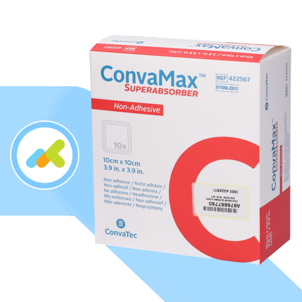 ConvaMax™ Superabsorber Adesiva | Medicazione Superassorbente per Ferite Essudanti